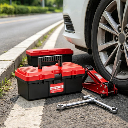  Boîte à Outils Manuelle - Organisateur Robuste Avec Poignée | Rangement D'Outils Pour Entretien Et Bricolage Domestique,Pour Voiture Maison Atelier Garage Voyage Déplacement