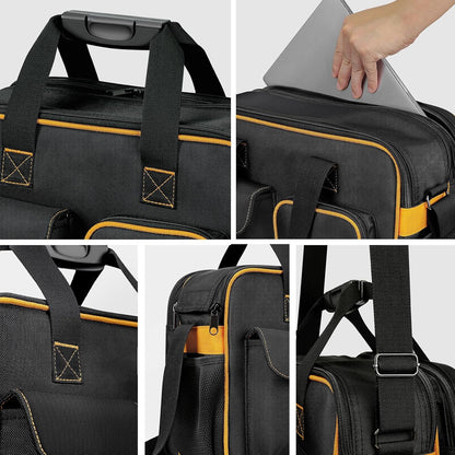  Sac à Outils En Toile Pour électricien, Sac Fourre-tout Robuste De Grande Capacité, Organiseur Portable épais, Bandoulière, Design Résistant à L'eau Pour Homme, Construction, Entretien, Chantier