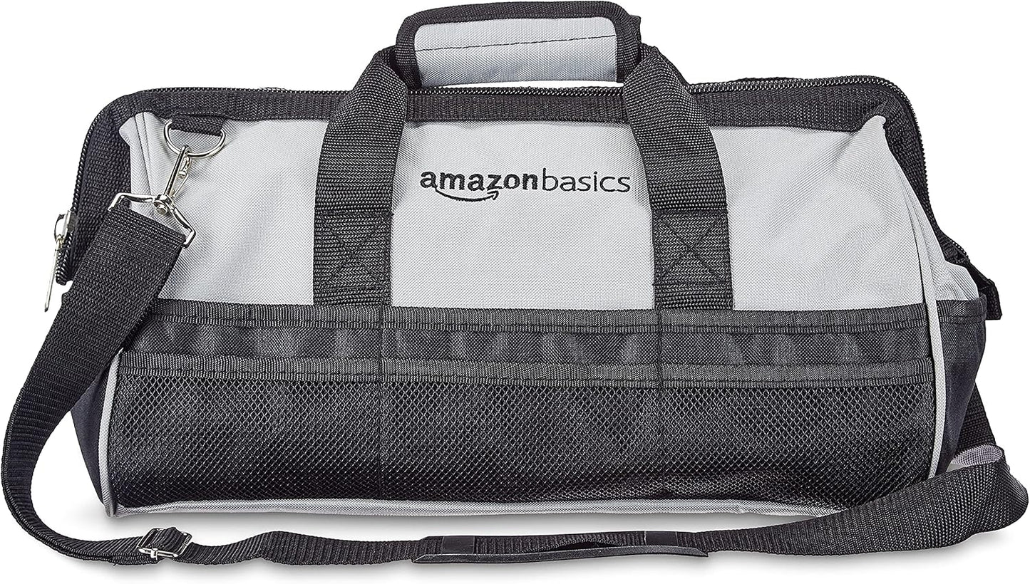  Amazon Basics Sac à Outils, 40.6 Cm, Gris,noir