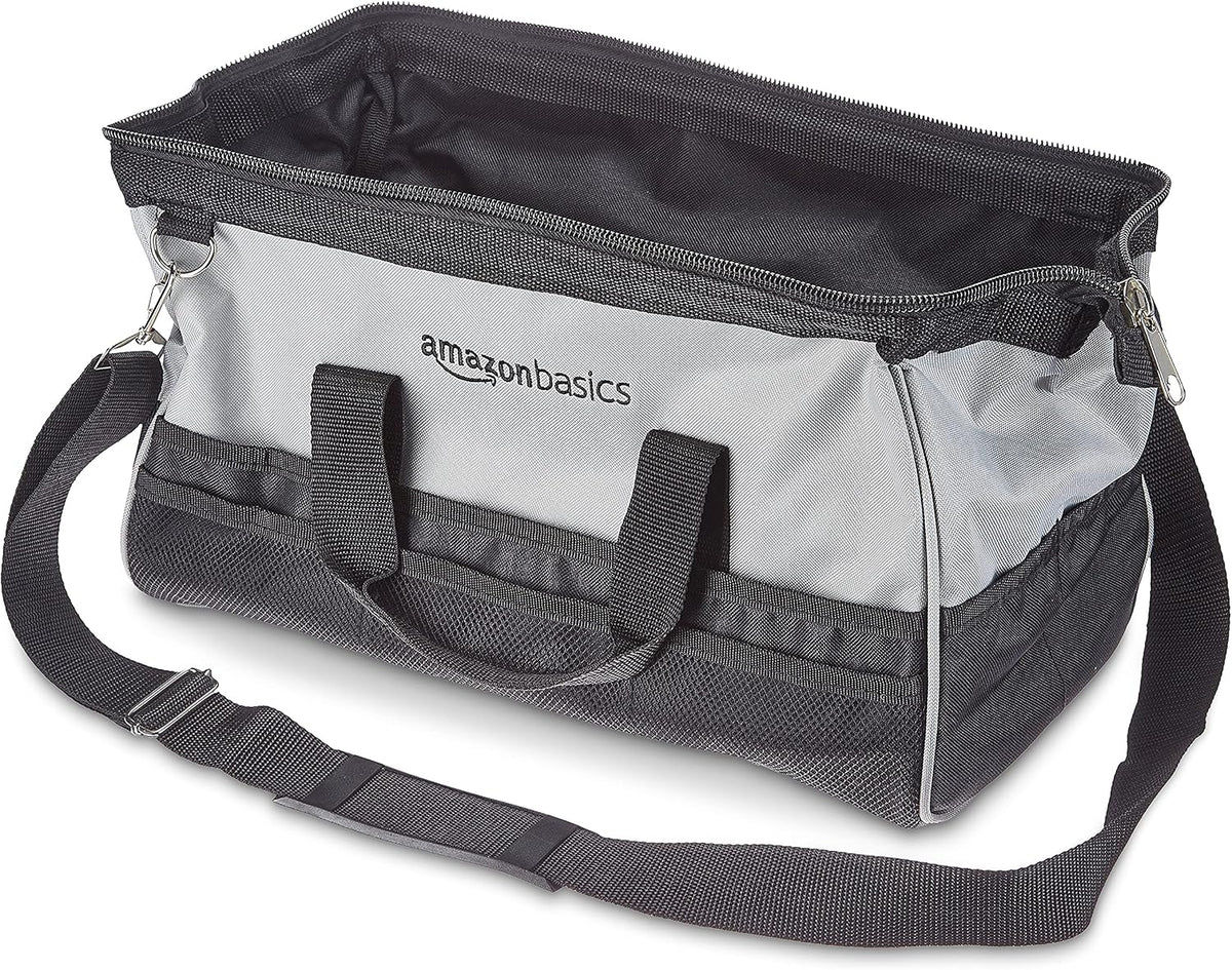 Amazon Basics Sac à Outils, 40.6 Cm, Gris,noir