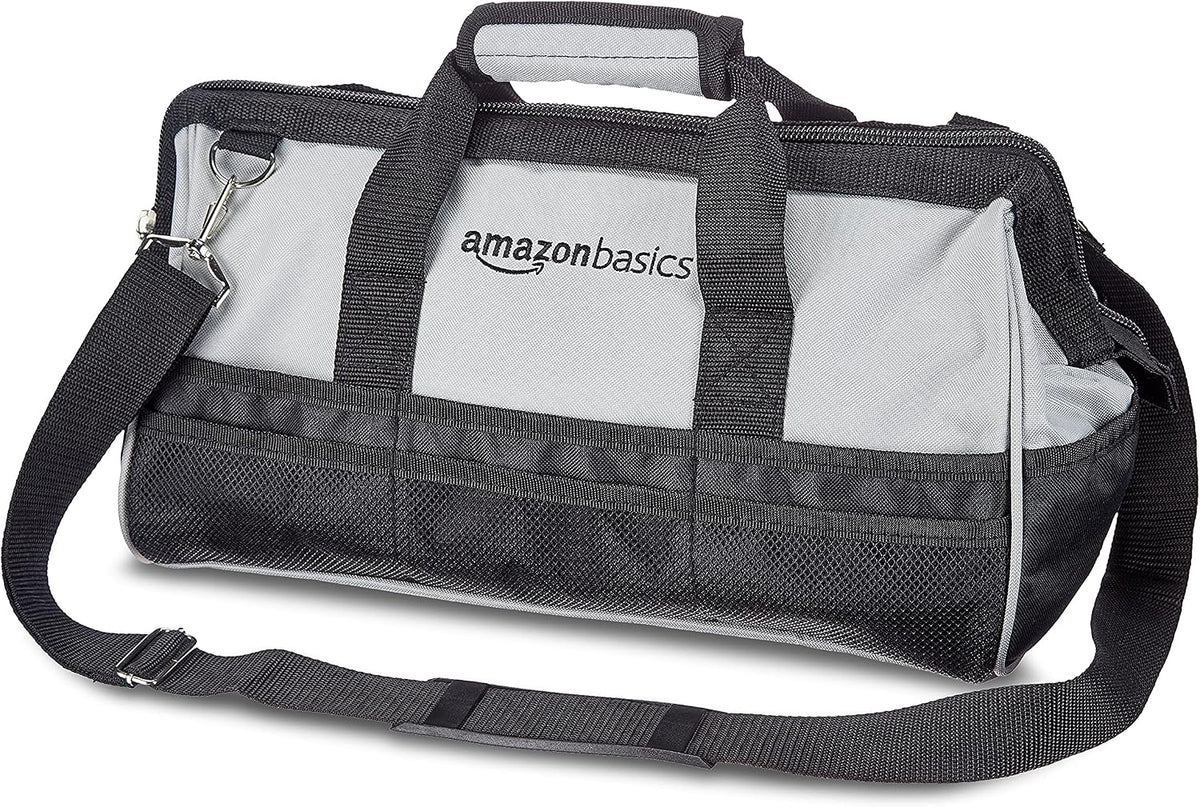  Amazon Basics Sac à Outils, 40.6 Cm, Gris,noir