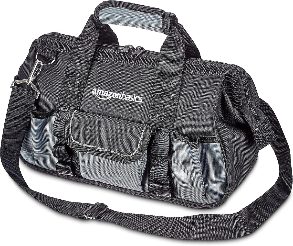  Amazon Basics Sac à Outils, 40.6 Cm, Gris,noir
